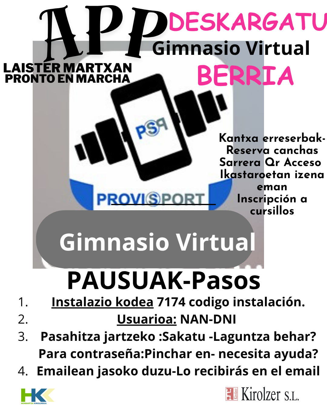 KANTXEN ERRESERBA WEB ORRITIK EDO GIMNASIO VIRTUAL APP BERRITIK