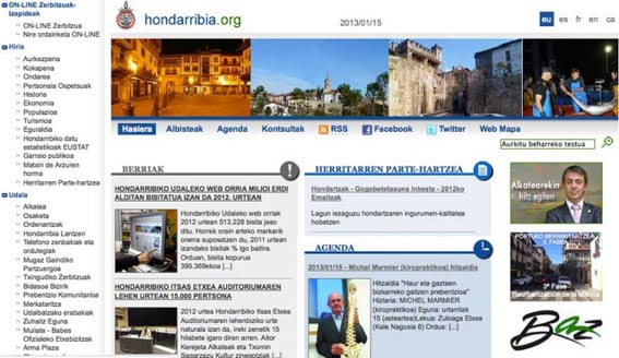 MÁS DE 615.000 VISITAS A LA WEB DEL AYUNTAMIENTO DE HONDARRIBIA EN EL 2013